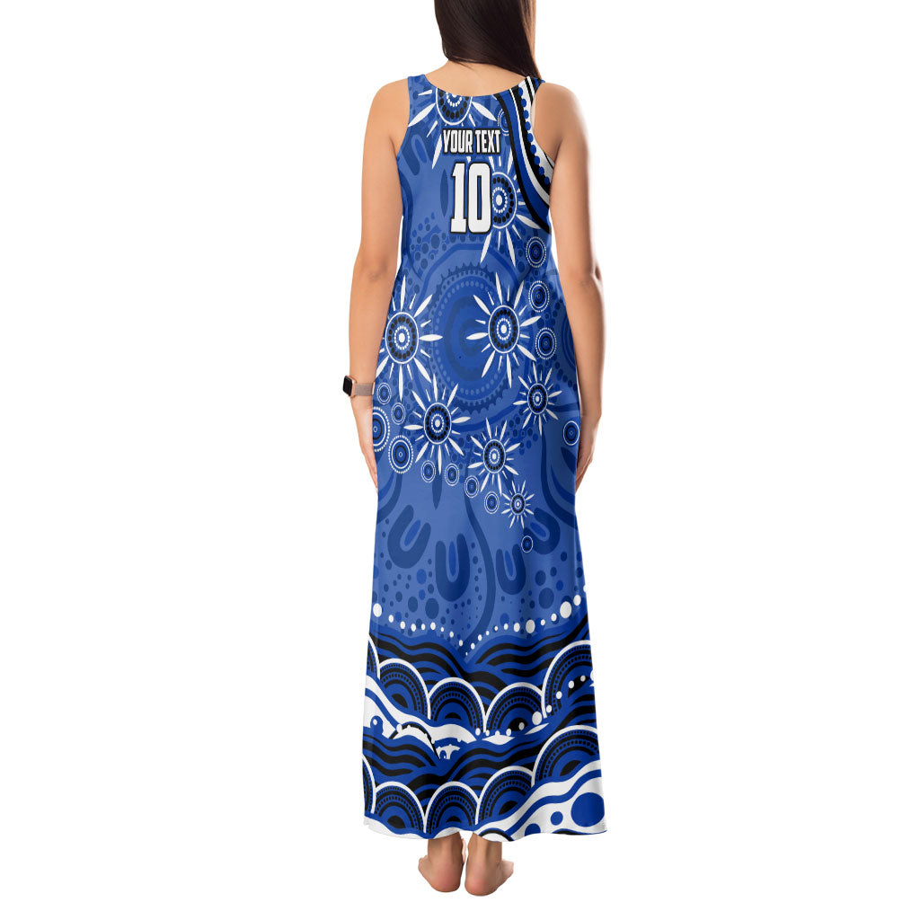 Personalized North Melbourne Kangaroos Footy Mascot Tank Maxi Dress Aboriginal Dot Art - Dreamtime Football Mascot