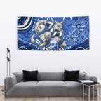 Personalized North Melbourne Kangaroos Footy Mascot Tapestry Aboriginal Dot Art - Dreamtime Football Mascot