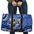 Personalized North Melbourne Kangaroos Footy Mascot Travel Bag Aboriginal Dot Art - Dreamtime Football Mascot