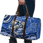 Personalized North Melbourne Kangaroos Footy Mascot Travel Bag Aboriginal Dot Art - Dreamtime Football Mascot