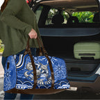 Personalized North Melbourne Kangaroos Footy Mascot Travel Bag Aboriginal Dot Art - Dreamtime Football Mascot