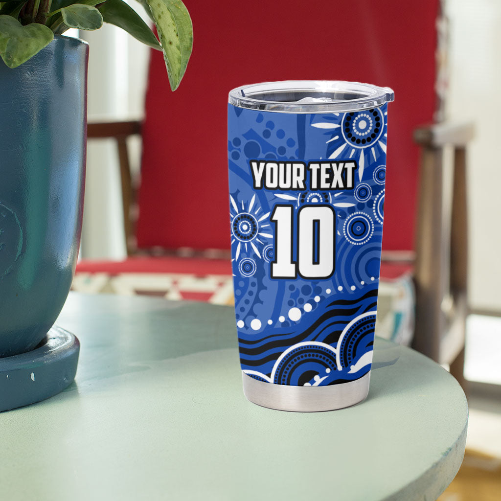 Personalized North Melbourne Kangaroos Footy Mascot Tumbler Cup Aboriginal Dot Art - Dreamtime Football Mascot