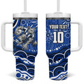 Personalized North Melbourne Kangaroos Footy Mascot Tumbler With Handle Aboriginal Dot Art - Dreamtime Football Mascot