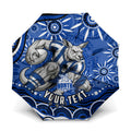Personalized North Melbourne Kangaroos Footy Mascot Umbrella Aboriginal Dot Art - Dreamtime Football Mascot