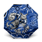 Personalized North Melbourne Kangaroos Footy Mascot Umbrella Aboriginal Dot Art - Dreamtime Football Mascot