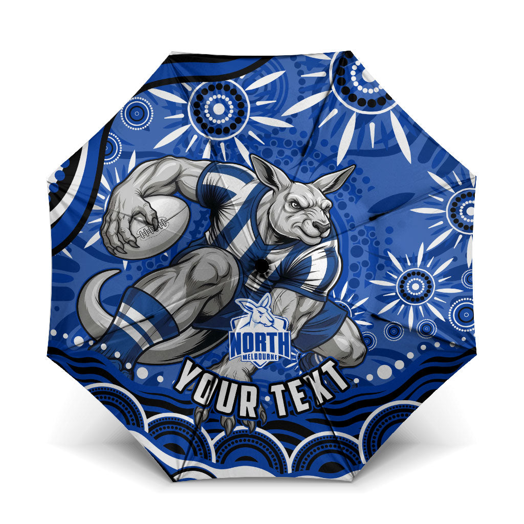 Personalized North Melbourne Kangaroos Footy Mascot Umbrella Aboriginal Dot Art - Dreamtime Football Mascot