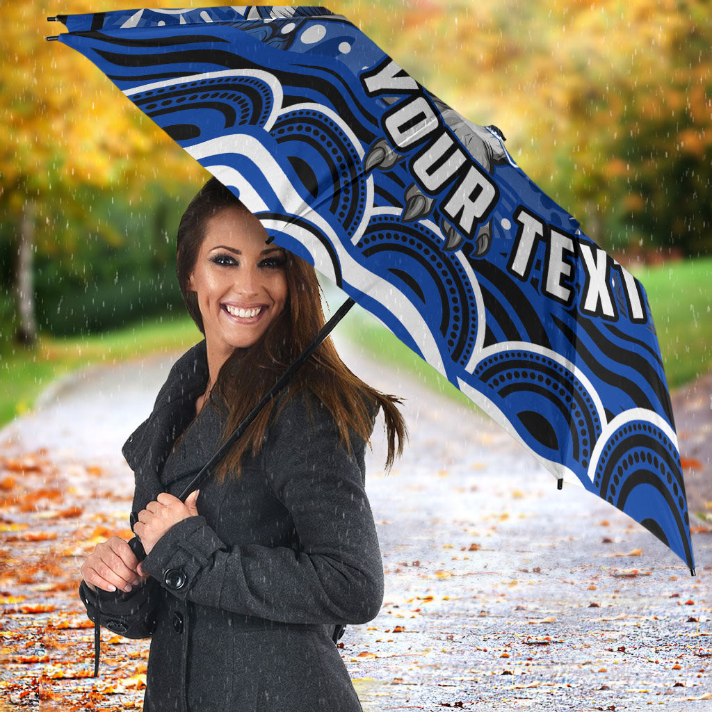 Personalized North Melbourne Kangaroos Footy Mascot Umbrella Aboriginal Dot Art - Dreamtime Football Mascot
