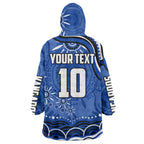 Personalized North Melbourne Kangaroos Footy Mascot Wearable Blanket Hoodie Aboriginal Dot Art - Dreamtime Football Mascot