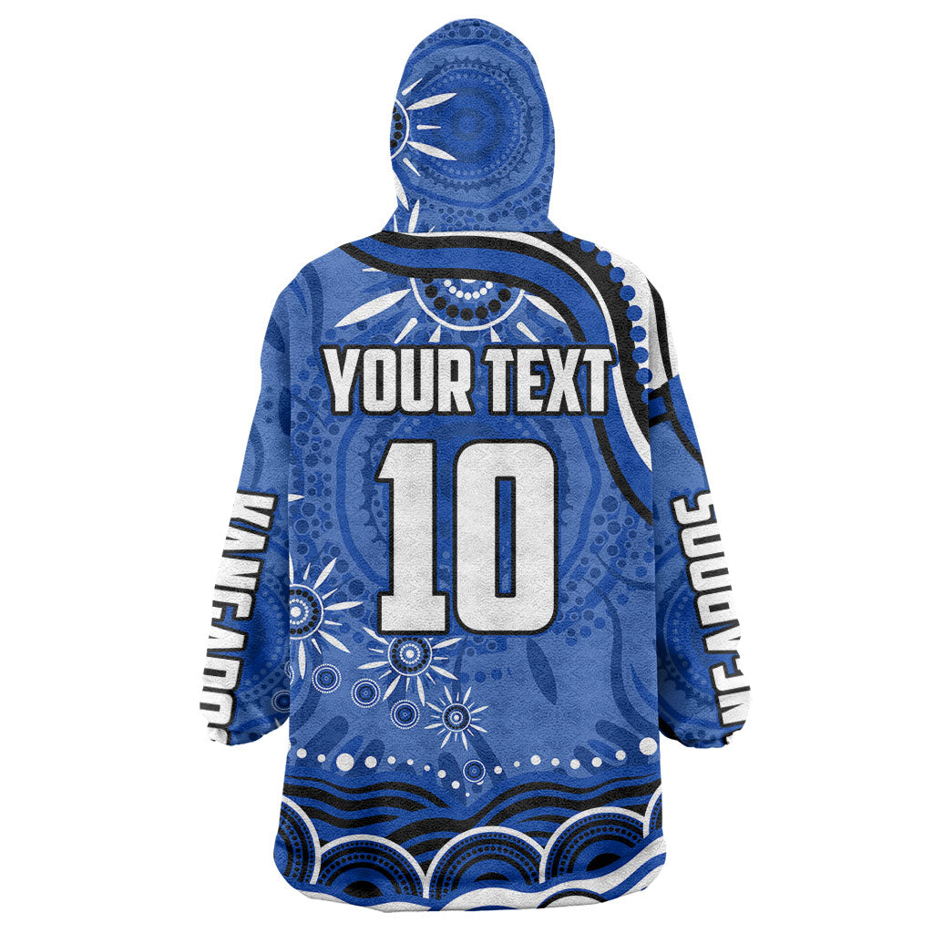 Personalized North Melbourne Kangaroos Footy Mascot Wearable Blanket Hoodie Aboriginal Dot Art - Dreamtime Football Mascot