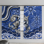 Personalized North Melbourne Kangaroos Footy Mascot Window Curtain Aboriginal Dot Art - Dreamtime Football Mascot
