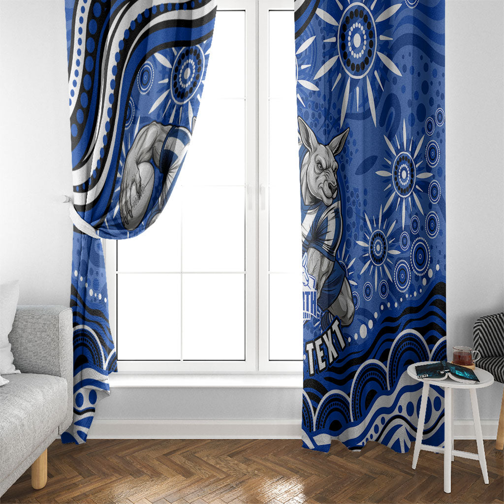 Personalized North Melbourne Kangaroos Footy Mascot Window Curtain Aboriginal Dot Art - Dreamtime Football Mascot