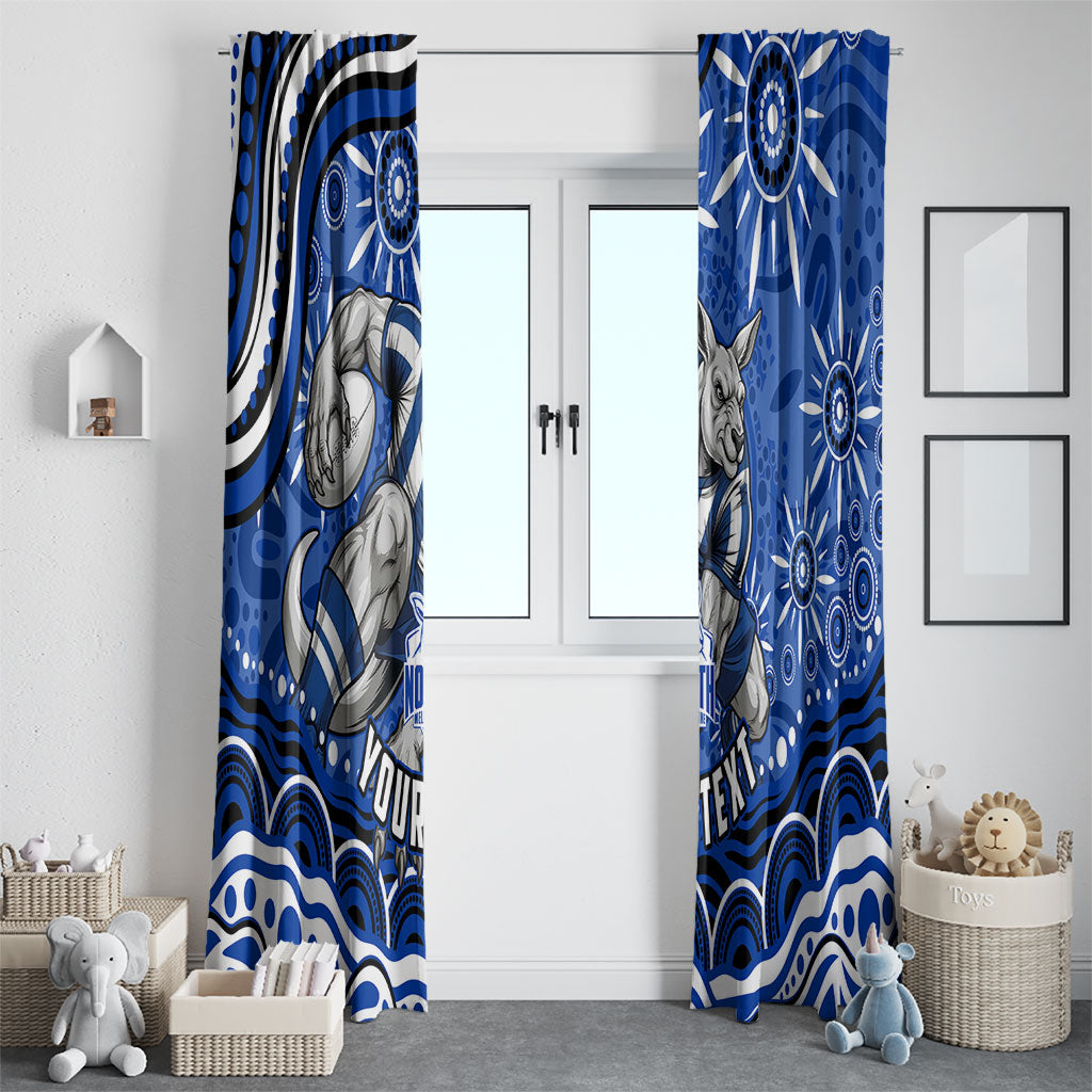 Personalized North Melbourne Kangaroos Footy Mascot Window Curtain Aboriginal Dot Art - Dreamtime Football Mascot