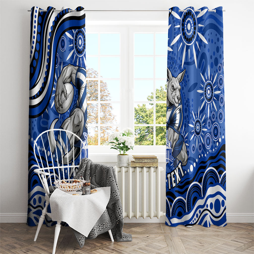 Personalized North Melbourne Kangaroos Footy Mascot Window Curtain Aboriginal Dot Art - Dreamtime Football Mascot