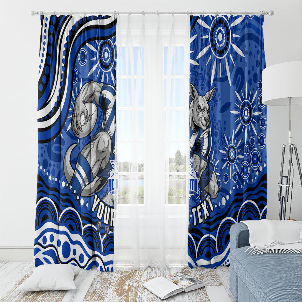 Personalized North Melbourne Kangaroos Footy Mascot Window Curtain Aboriginal Dot Art - Dreamtime Football Mascot