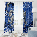 Personalized North Melbourne Kangaroos Footy Mascot Window Curtain Aboriginal Dot Art - Dreamtime Football Mascot