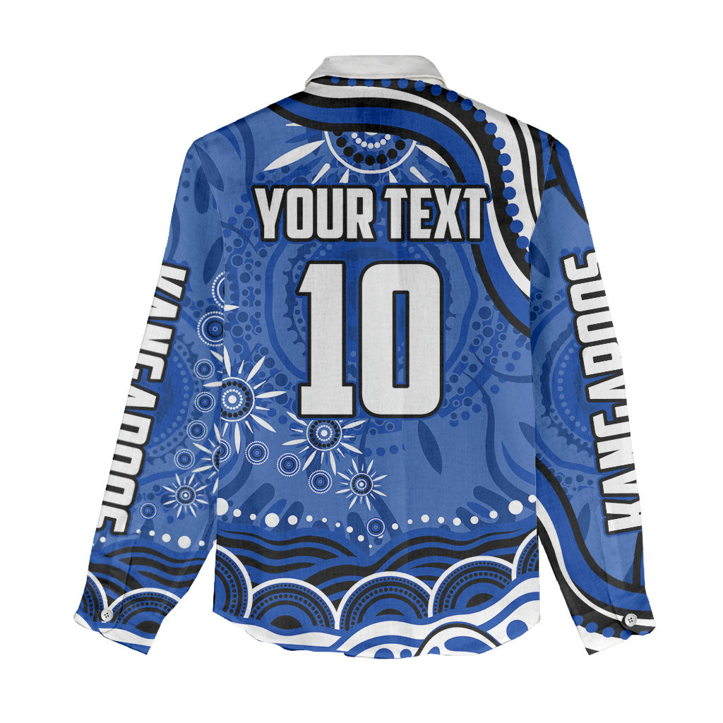 Personalized North Melbourne Kangaroos Footy Mascot Women Casual Shirt Aboriginal Dot Art - Dreamtime Football Mascot