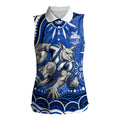Personalized North Melbourne Kangaroos Footy Mascot Women Sleeveless Polo Shirt Aboriginal Dot Art - Dreamtime Football Mascot