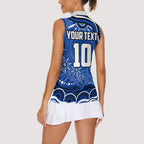Personalized North Melbourne Kangaroos Footy Mascot Women Sleeveless Polo Shirt Aboriginal Dot Art - Dreamtime Football Mascot