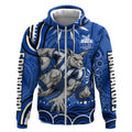 Personalized North Melbourne Kangaroos Footy Mascot Zip Hoodie Aboriginal Dot Art - Dreamtime Football Mascot