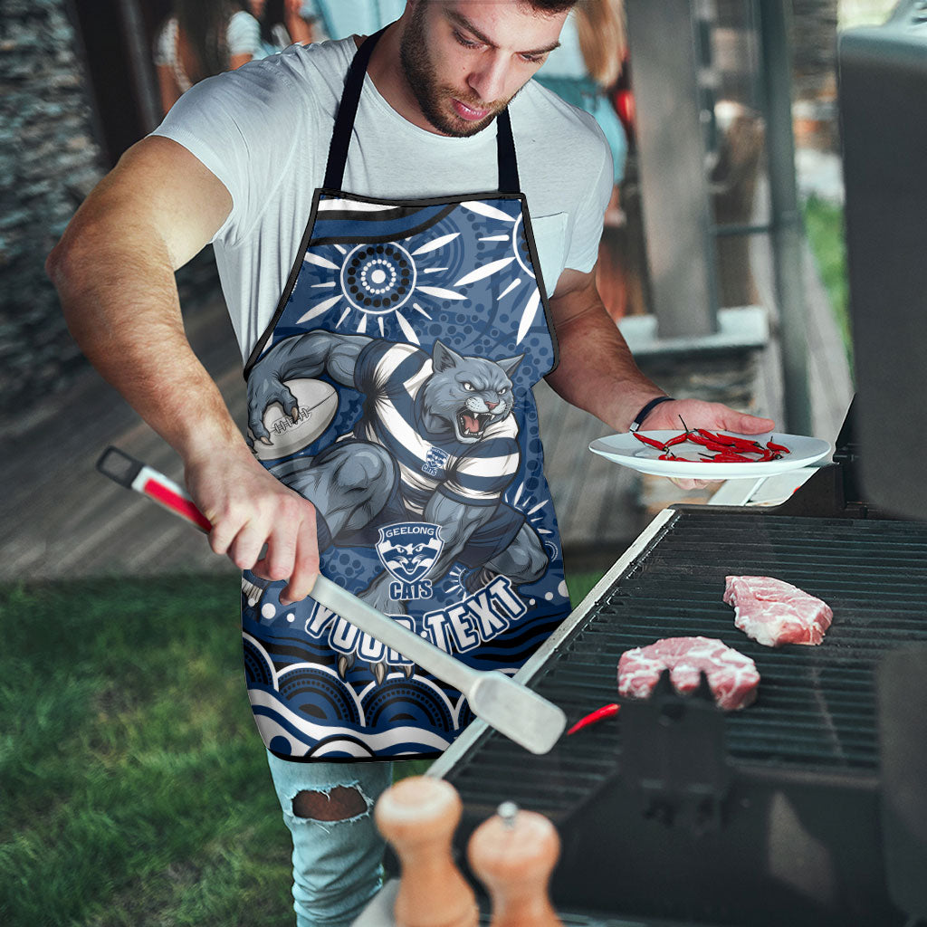 Personalized Geelong Cats Rugby Mascot Apron Aboriginal Dot Art - Dreamtime Football Mascot