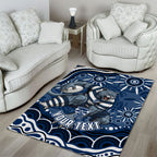 Personalized Geelong Cats Rugby Mascot Area Rug Aboriginal Dot Art - Dreamtime Football Mascot
