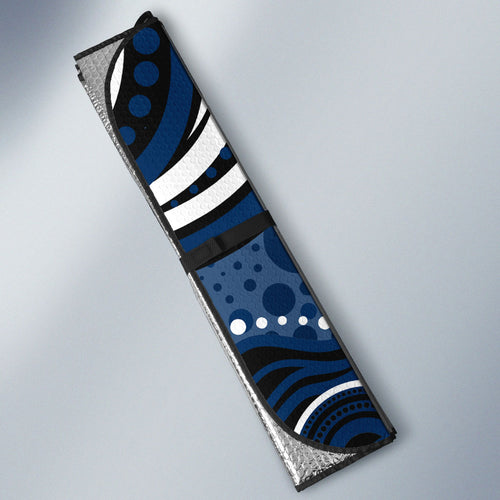 Personalized Geelong Cats Rugby Mascot Auto Sun Shade Aboriginal Dot Art - Dreamtime Football Mascot