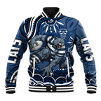 Personalized Geelong Cats Rugby Mascot Baseball Jacket Aboriginal Dot Art - Dreamtime Football Mascot