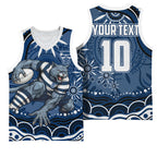 Personalized Geelong Cats Rugby Mascot Basketball Jersey Aboriginal Dot Art - Dreamtime Football Mascot