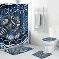 Personalized Geelong Cats Rugby Mascot Bathroom Set Aboriginal Dot Art - Dreamtime Football Mascot