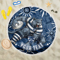 Personalized Geelong Cats Rugby Mascot Beach Blanket Aboriginal Dot Art - Dreamtime Football Mascot
