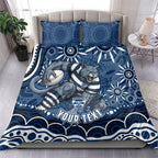 Personalized Geelong Cats Rugby Mascot Bedding Set Aboriginal Dot Art - Dreamtime Football Mascot