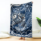 Personalized Geelong Cats Rugby Mascot Blanket Aboriginal Dot Art - Dreamtime Football Mascot