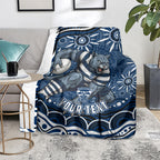 Personalized Geelong Cats Rugby Mascot Blanket Aboriginal Dot Art - Dreamtime Football Mascot