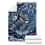 Personalized Geelong Cats Rugby Mascot Blanket Aboriginal Dot Art - Dreamtime Football Mascot