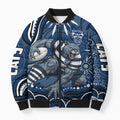 Personalized Geelong Cats Rugby Mascot Bomber Puffer Jacket Aboriginal Dot Art - Dreamtime Football Mascot