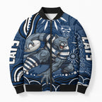 Personalized Geelong Cats Rugby Mascot Bomber Puffer Jacket Aboriginal Dot Art - Dreamtime Football Mascot