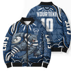 Personalized Geelong Cats Rugby Mascot Bomber Puffer Jacket Aboriginal Dot Art - Dreamtime Football Mascot