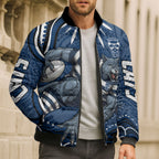 Personalized Geelong Cats Rugby Mascot Bomber Puffer Jacket Aboriginal Dot Art - Dreamtime Football Mascot