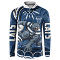 Personalized Geelong Cats Rugby Mascot Button Sweatshirt Aboriginal Dot Art - Dreamtime Football Mascot