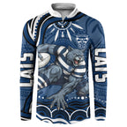 Personalized Geelong Cats Rugby Mascot Button Sweatshirt Aboriginal Dot Art - Dreamtime Football Mascot