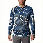 Personalized Geelong Cats Rugby Mascot Button Sweatshirt Aboriginal Dot Art - Dreamtime Football Mascot