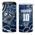 Personalized Geelong Cats Rugby Mascot 4 in 1 Can Cooler Tumbler Aboriginal Dot Art - Dreamtime Football Mascot