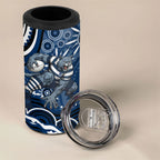 Personalized Geelong Cats Rugby Mascot 4 in 1 Can Cooler Tumbler Aboriginal Dot Art - Dreamtime Football Mascot