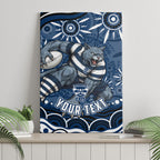 Personalized Geelong Cats Rugby Mascot Canvas Wall Art Aboriginal Dot Art - Dreamtime Football Mascot