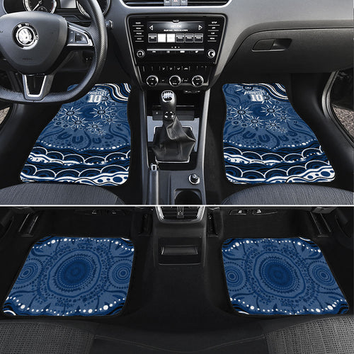 Personalized Geelong Cats Rugby Mascot Car Mats Aboriginal Dot Art - Dreamtime Football Mascot