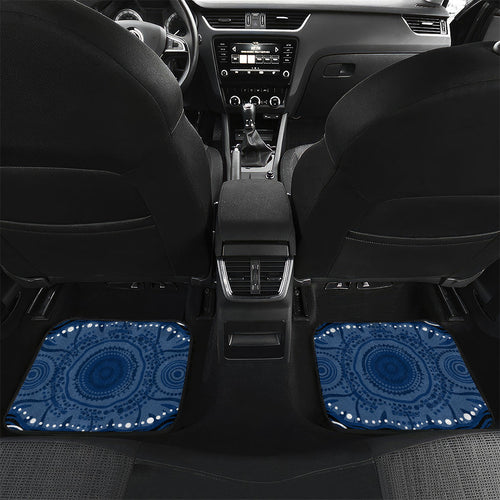 Personalized Geelong Cats Rugby Mascot Car Mats Aboriginal Dot Art - Dreamtime Football Mascot