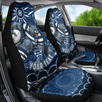 Personalized Geelong Cats Rugby Mascot Car Seat Cover Aboriginal Dot Art - Dreamtime Football Mascot