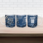Personalized Geelong Cats Rugby Mascot Ceramic Mug Aboriginal Dot Art - Dreamtime Football Mascot