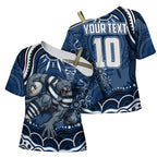 Personalized Geelong Cats Rugby Mascot Cross Shoulder Shirt Aboriginal Dot Art - Dreamtime Football Mascot