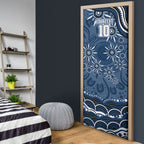 Personalized Geelong Cats Rugby Mascot Door Cover Aboriginal Dot Art - Dreamtime Football Mascot